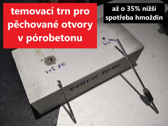 Vrtaný vs pěchovaný otvor v pórobetonu